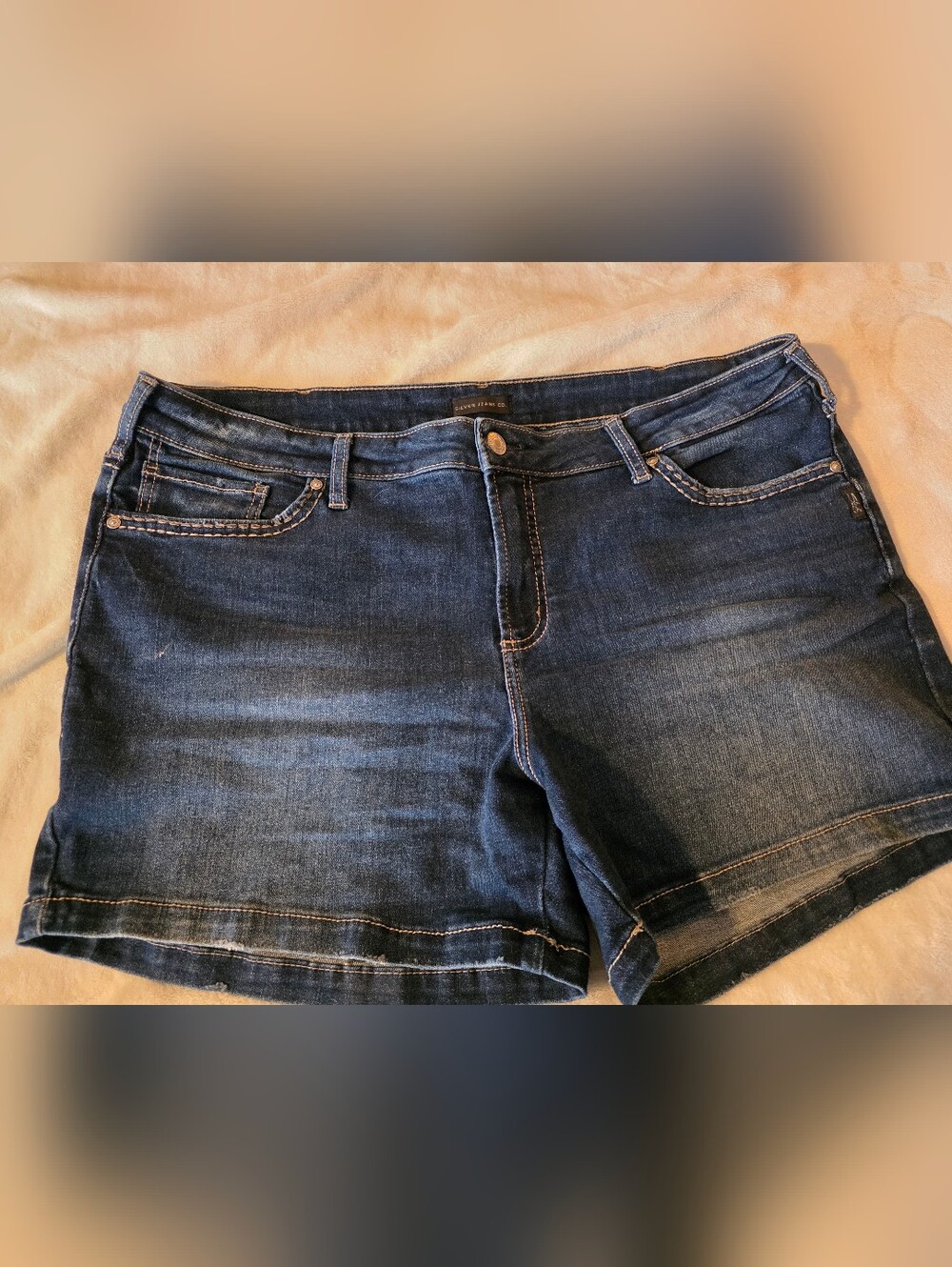 Silver Jeans Dark Blue Denim Boyfriend Shorts